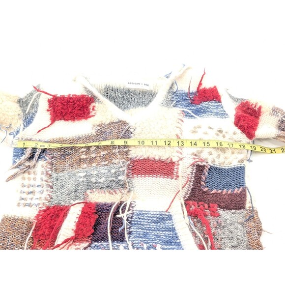 Artisan de Luxe Anthropologie Knit Patchwork Pullover Hoodie Sweater Size S/M - Picture 3 of 6